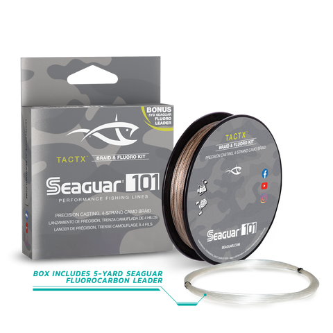 Seaguar TactX 101 Braid Line 150Yd w/ Free Fluoro Leader