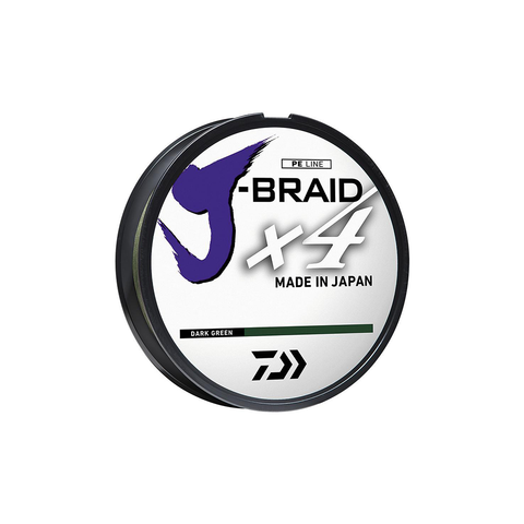 Daiwa J-Braid x4 Strand Braided Line Dark Green 300yd