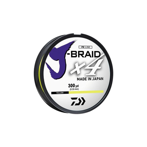 Daiwa J-Braid x4 Strand Braided Line Fluorescent Yellow 65lb 300yd